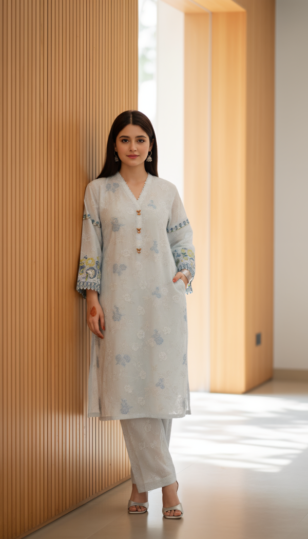 Embroidered Co-Ord Set – 2 pc