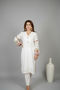 Elegant White Embroidered Kurta Set for Women – Premium Pakistani 2 Piece Suit