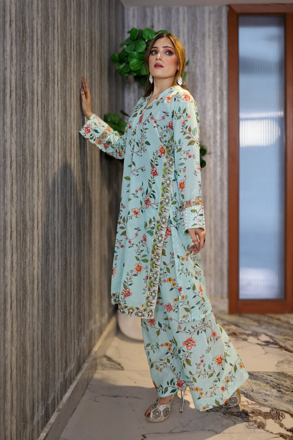 Embroidered & Embellished Co-Ord Set – 2 pc