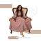 Salmon Pink Printed Georgette Maxi Dress