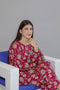 Rich Maroon Floral 2 Pc Farshi Shalwar Qameez – Premium Summer Lawn | Women’s Designer Wear Pakistan